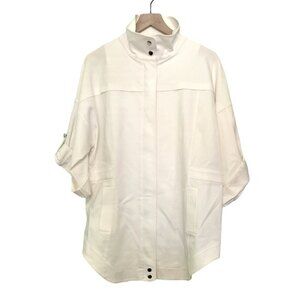 Misook White Lightweight Minimalist Jacket Size Medium